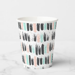 Gobelets En Papier Motif Brosses et traits d'encre
