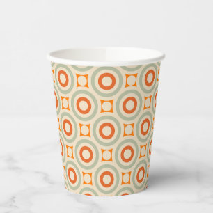 Gobelets En Papier Motif circulaire géométrique vintage