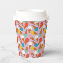 Motif coloré de cône de glace dessiné à la main