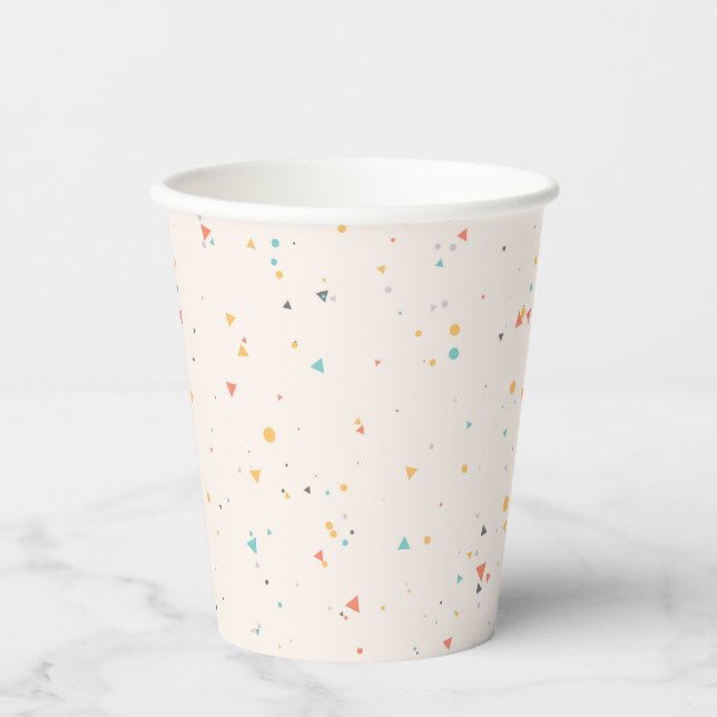 Gobelets En Papier Motif Confetti Dots & Triangle (Recto)