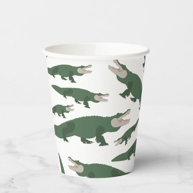 Gobelets En Papier Motif crocodile de l'alligator mignon (Gauche)