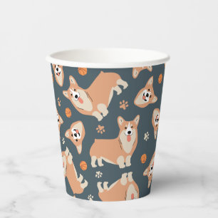 Gobelets En Papier Motif Cute Corgi