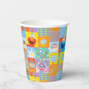 Gobelets En Papier Motif d'anniversaire Elmo, Abby et Cookie Monster