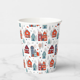 Gobelets En Papier Motif d'art populaire de la Maison scandinave