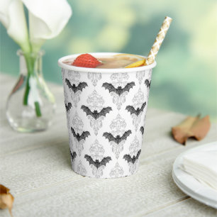 Gobelets En Papier Motif de chauve-souris noir moderne