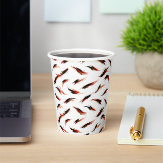 Gobelets En Papier Motif de coups de pinceau enflammés abstraits