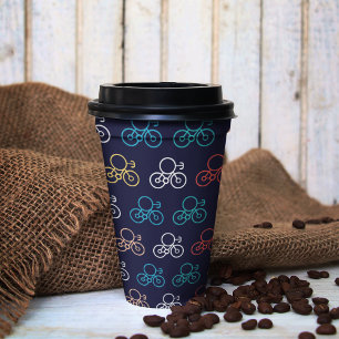 Gobelets En Papier Motif de dessin animé de bicyclette
