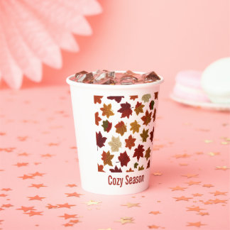 Gobelets En Papier Motif de feuilles d'automne au crochet Cozy Custom