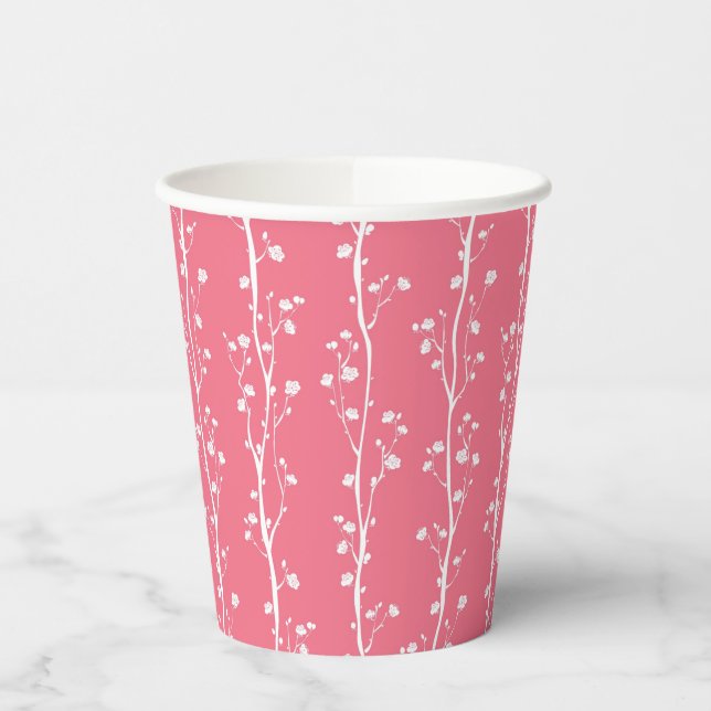Gobelets En Papier Motif de fleurs de prune orientale (Gauche)