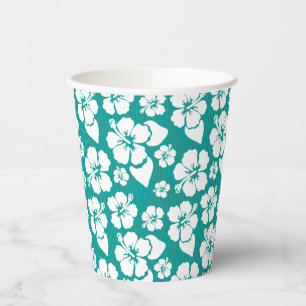 Gobelets En Papier Motif de fleurs d'Hibiscus hawaïen