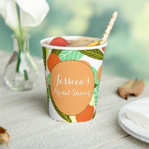Gobelets En Papier Motif de fruit de néflier Shower de mariage pêche