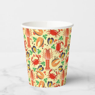 Gobelets En Papier Motif de fruits de mer