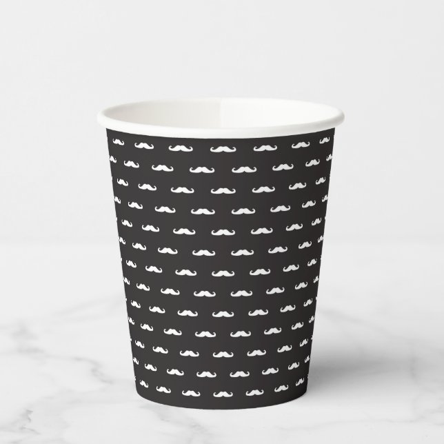 Gobelets En Papier Motif de hipsters de Moustache (Gauche)