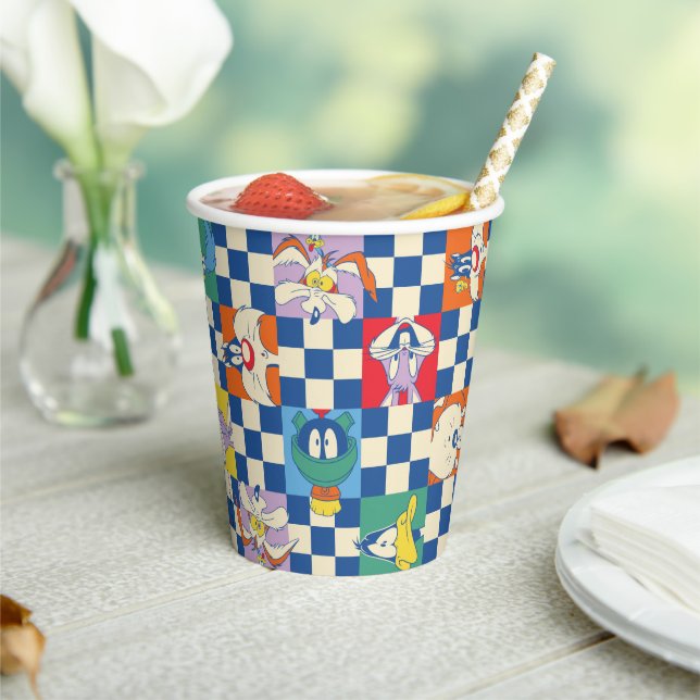 Gobelets En Papier Motif de jeton couleur LOONEY TUNES™ Checker (Insitu)