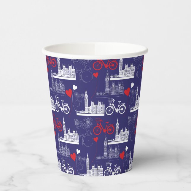 Gobelets En Papier Motif de Londres (Gauche)