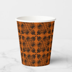 Gobelets En Papier Motif de méandre grec antique en terre cuite