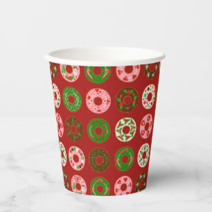 Gobelets En Papier Motif de Noël Donut Holiday