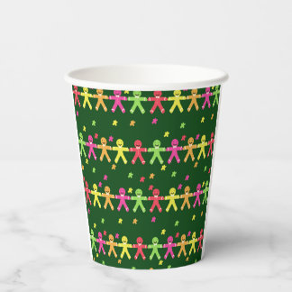 Gobelets En Papier Motif de pain d'épices coloré