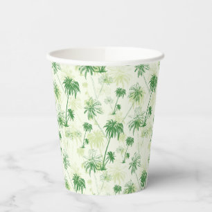 Gobelets En Papier Motif de palmier vert
