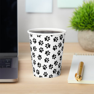 Gobelets En Papier Motif De Pâtes, Paniers De Chien, Paniers Noirs