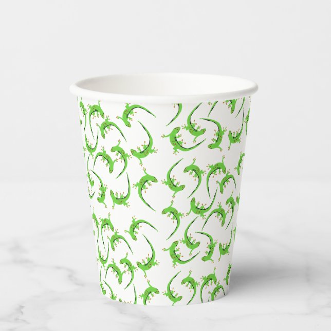 Gobelets En Papier Motif de reptile Gecko Lizard (Recto)