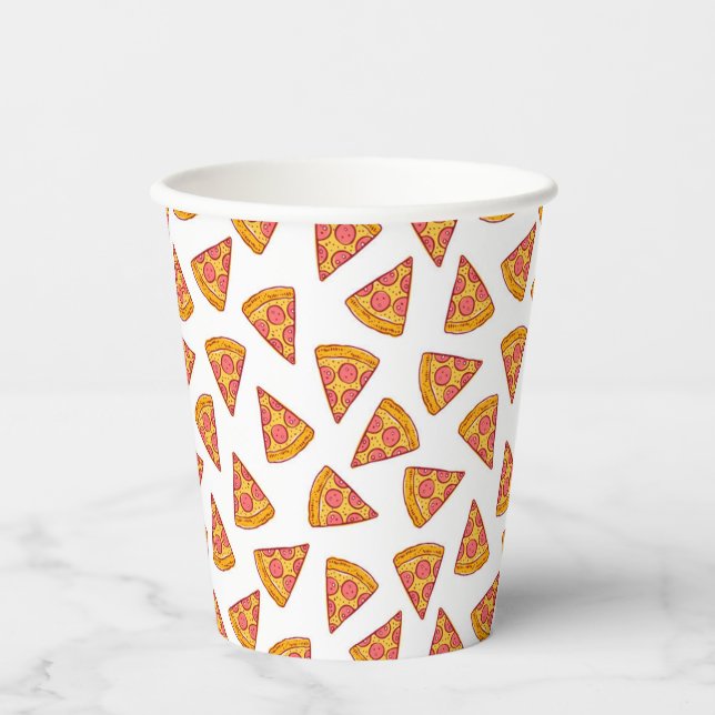 Gobelets En Papier Motif de tranche Pizza Fun (Recto)