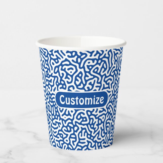 Gobelets En Papier Motif de Turing artistique Abstrait foncé violet (Gauche)