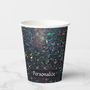 Gobelets En Papier Motif de verre teinté abstrait iridescent personna