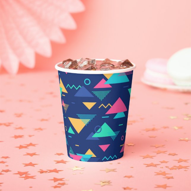 Gobelets En Papier Motif des années 80 (Insitu)