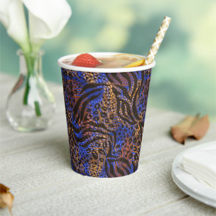 Gobelets En Papier Motif d'impression Leopard et Zebra