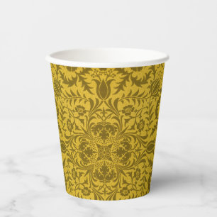 Gobelets En Papier Motif doré jaune vigne sans couture de William Mor