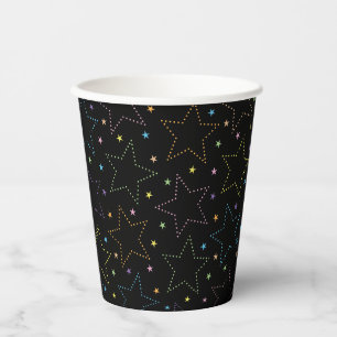 Gobelets En Papier Motif du ciel de nuit étoilé