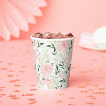Motif floral aquarelle rose tendre et pivoine