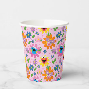 Gobelets En Papier Motif floral rose de la rue Sésame