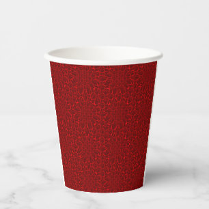 Gobelets En Papier Motif floral rouge festif élégant