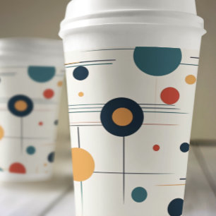 Gobelets En Papier Motif géométrique du milieu du siècle