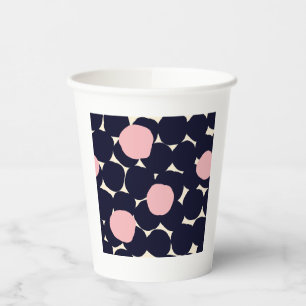 Gobelets En Papier Motif grand point bleu et rose