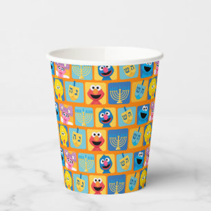 Gobelets En Papier Motif Hanoukka de Sesame Street