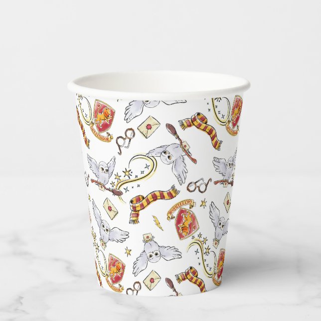 Gobelets En Papier Motif Hedwig GRYFFINDOR™ (Recto)