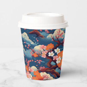 Gobelets En Papier Motif japonais Kimono