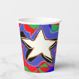 Gobelets En Papier motif moderne de l'art Abstrait
