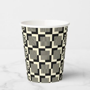 Gobelets En Papier Motif noir et bronzage rétro