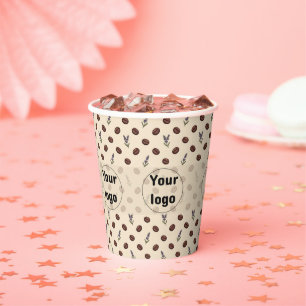 Gobelets En Papier Motif sans couture de haricots de café et de lavan