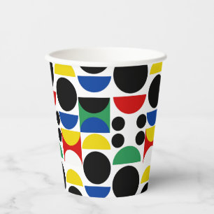 Gobelets En Papier Motif scandinave du Bauhaus du milieu du siècle