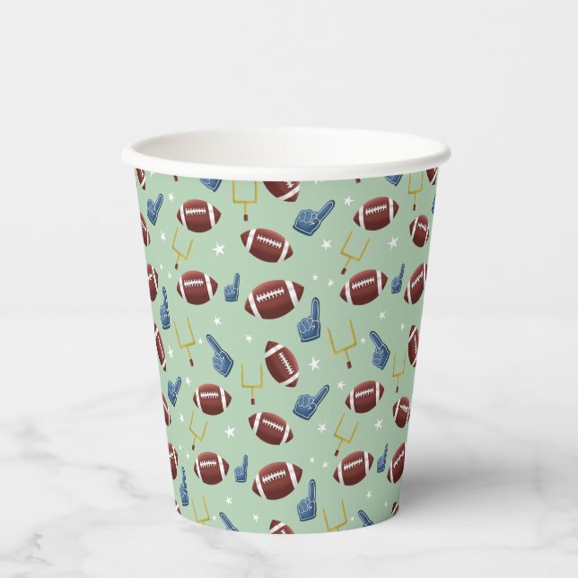 Gobelets En Papier Motif sportif américain de football (Recto)