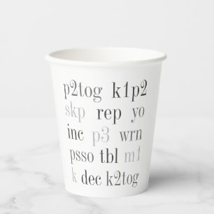 Gobelets En Papier MOTS tricot Cups en papier