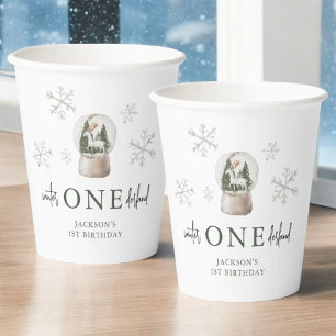 Gobelets En Papier Mountain Winter Onederland 1ère fête d'anniversair
