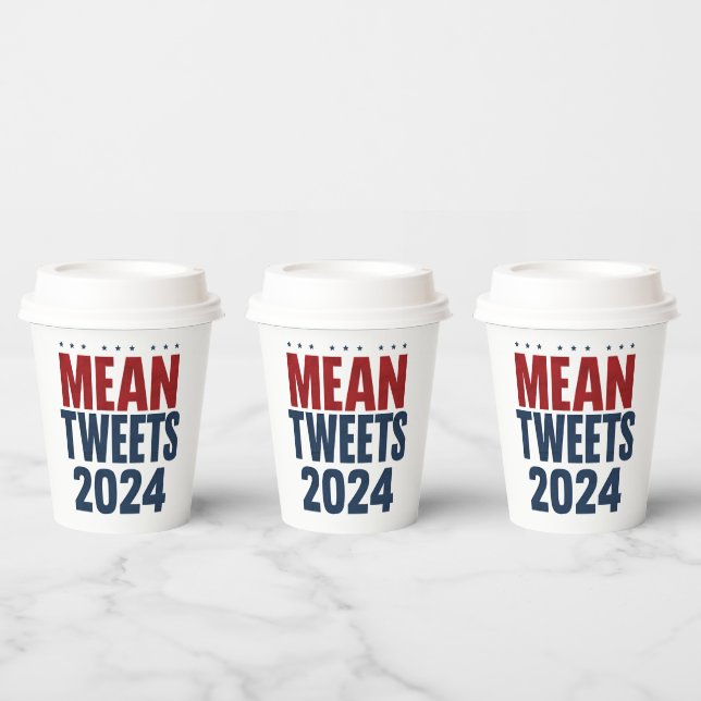 Gobelets En Papier Moyenne Tweets 2024 Trump élection drôle (Multi)