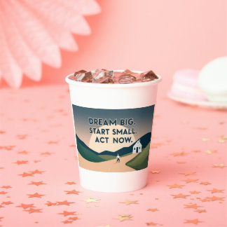 Gobelets En Papier Mug Motivationnel - Dream Big. Commencez Petit. Ag