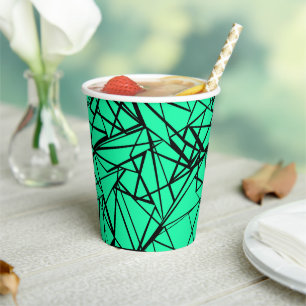 Gobelets En Papier Mug noir et turquoise Abstrait